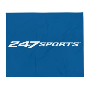247 Sports White Logo Throw Blanket