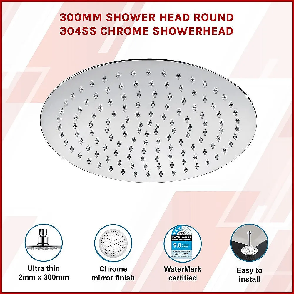 300mm Shower Head | Round 304SS Chrome Showerhead