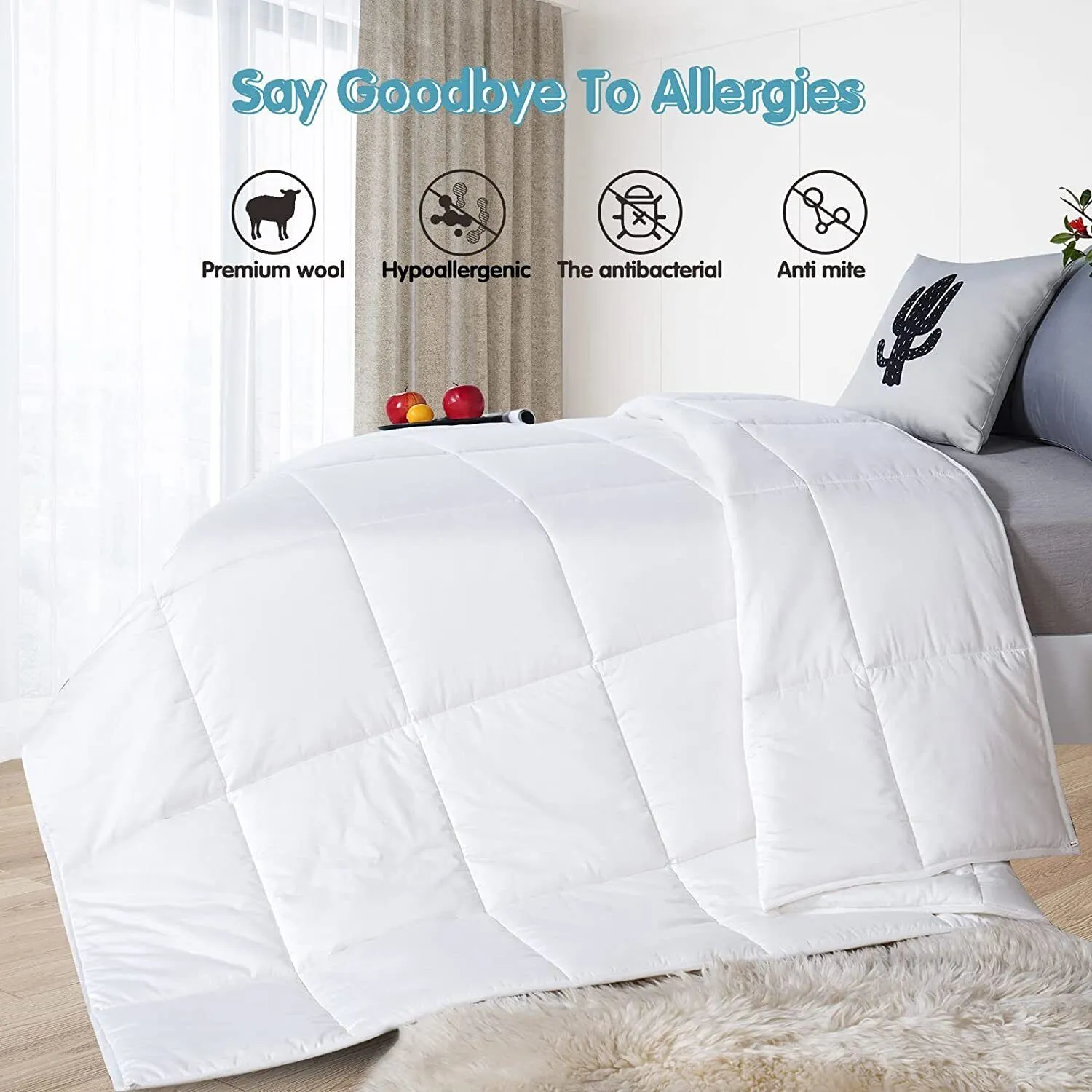 500 GSM Australian Merino Wool Quilt Duvet Doona | Summer/Winter | King | 240cm x 210cm