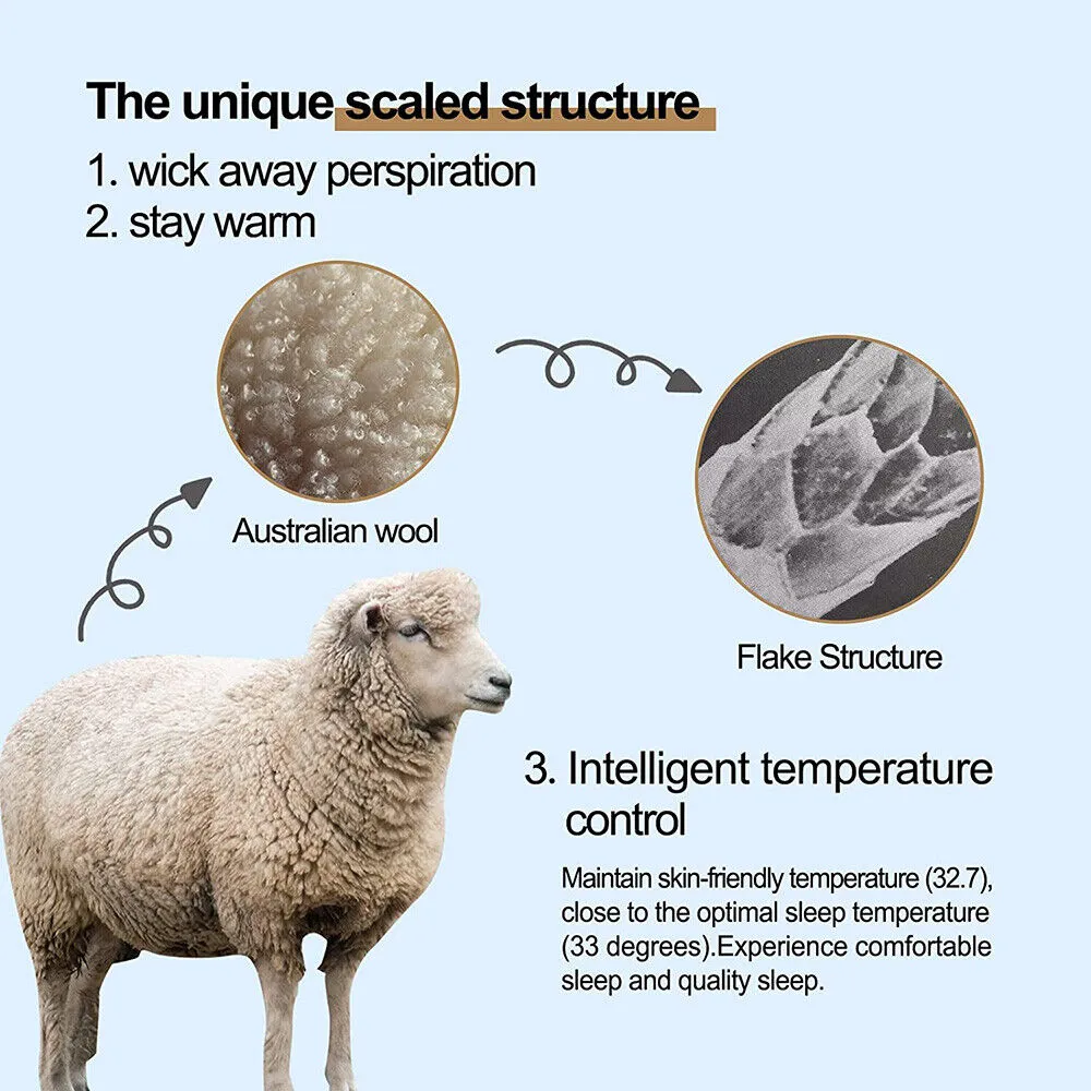 500 GSM Australian Merino Wool Quilt Duvet Doona | Summer/Winter | Single | 140cm x 210cm