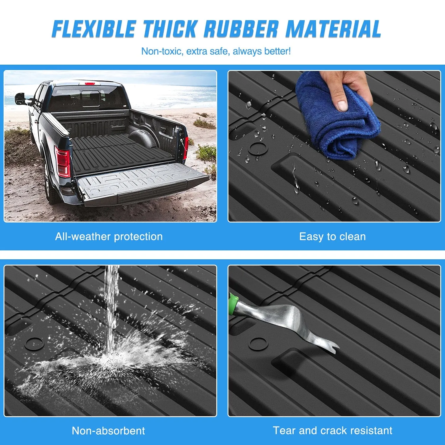 5ft Rubber Short Bed For 2015-2023 Ford F-150