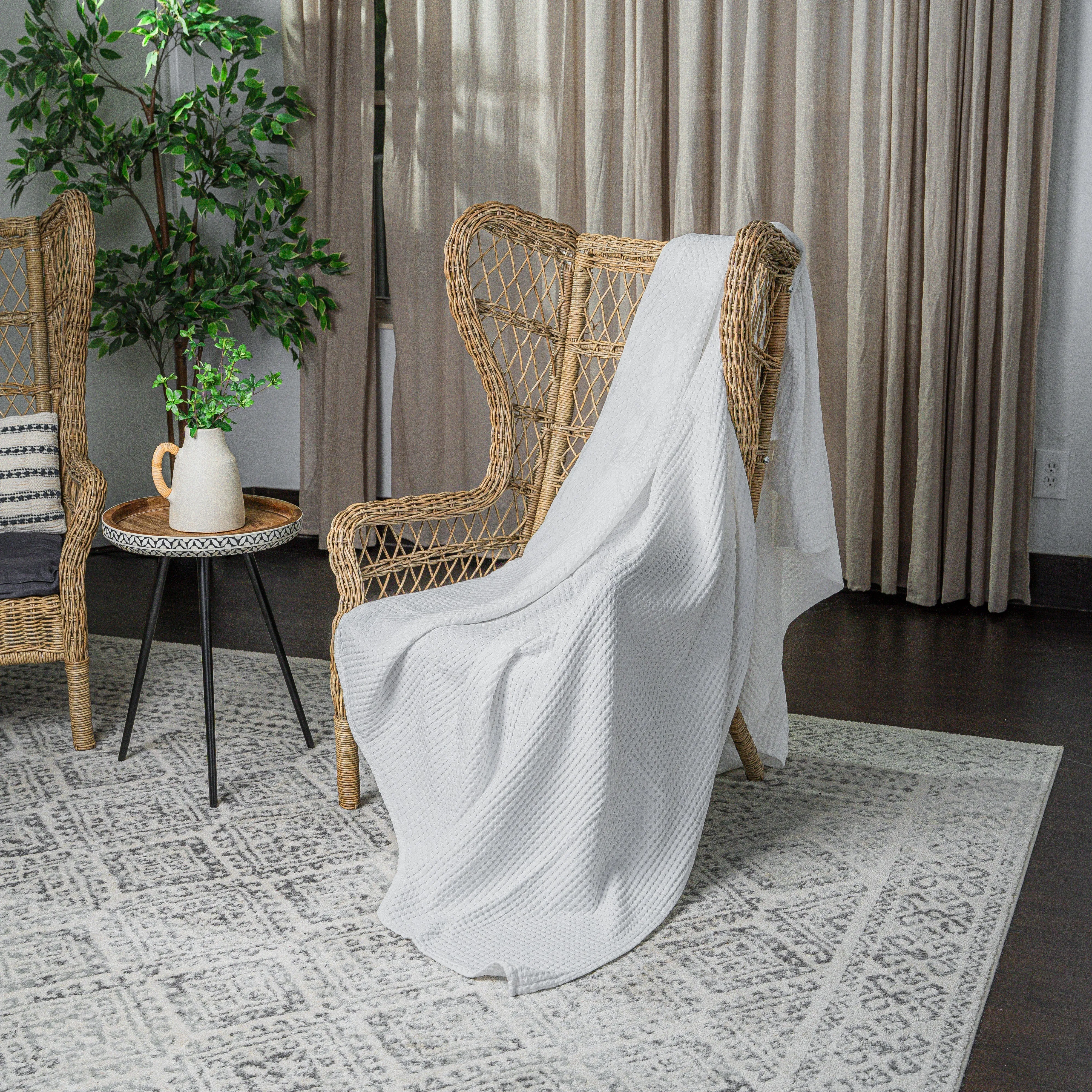 Adult Waffle Blankets by Comfy Cubs in White