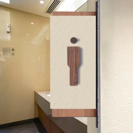 Ahnique Walnut Wood Toilet Signs (Pair/Set)