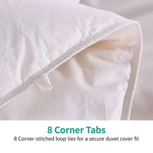 APSMILE Lightweight Feathers Down Comforter California King, Cooling Feathers Down Duvet for Warm Weather -100% Organic Cotton, 750 Fill Power Down Quilt Thin Summer Duvet (Ivory White, 104x96)