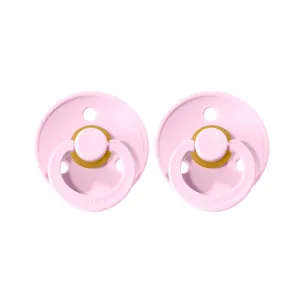 BIBS Dummies/Soothers 2 pack size 2 - Baby Pink