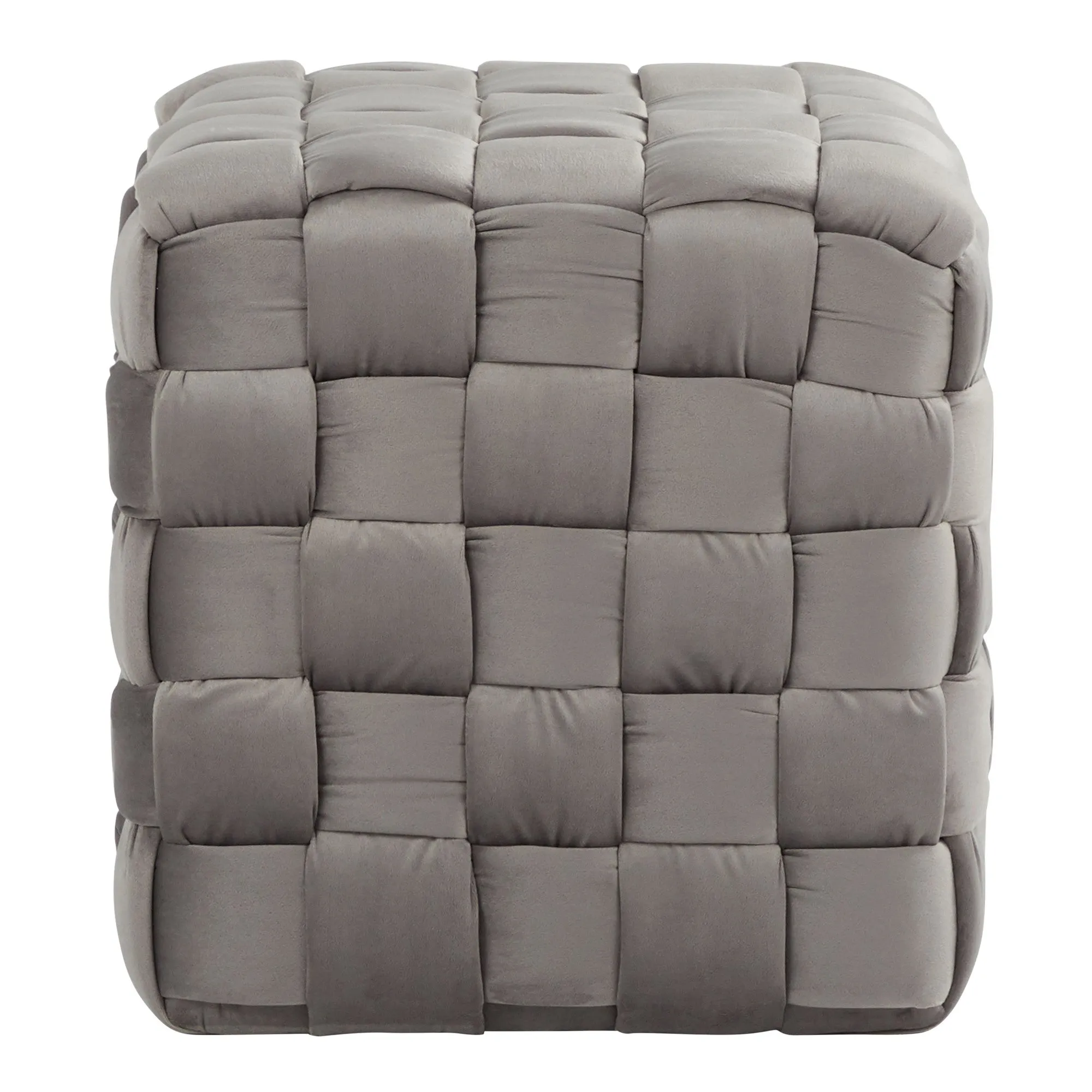 Braided Square 16" Ottoman Cream By LumiSource