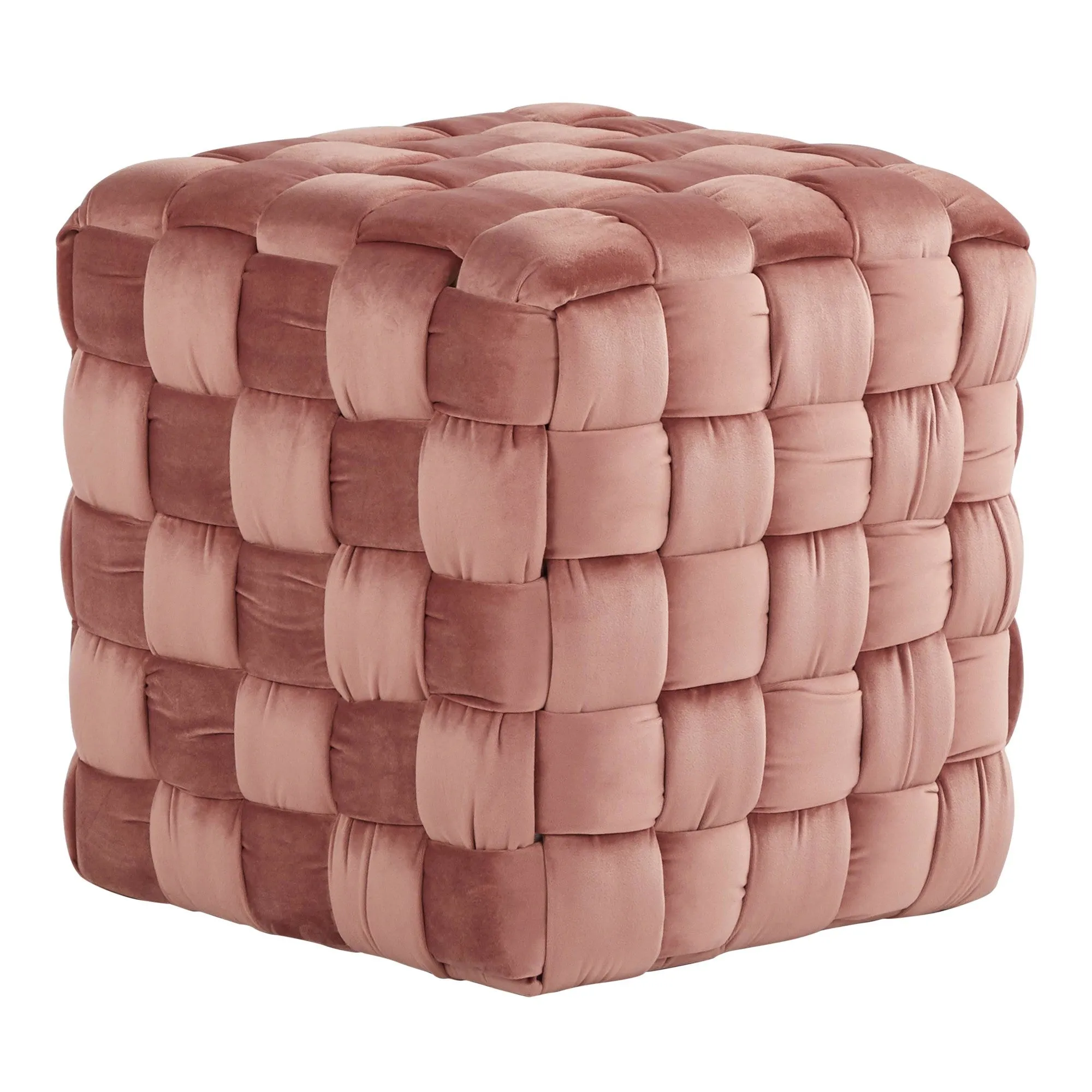 Braided Square 16" Ottoman Cream By LumiSource