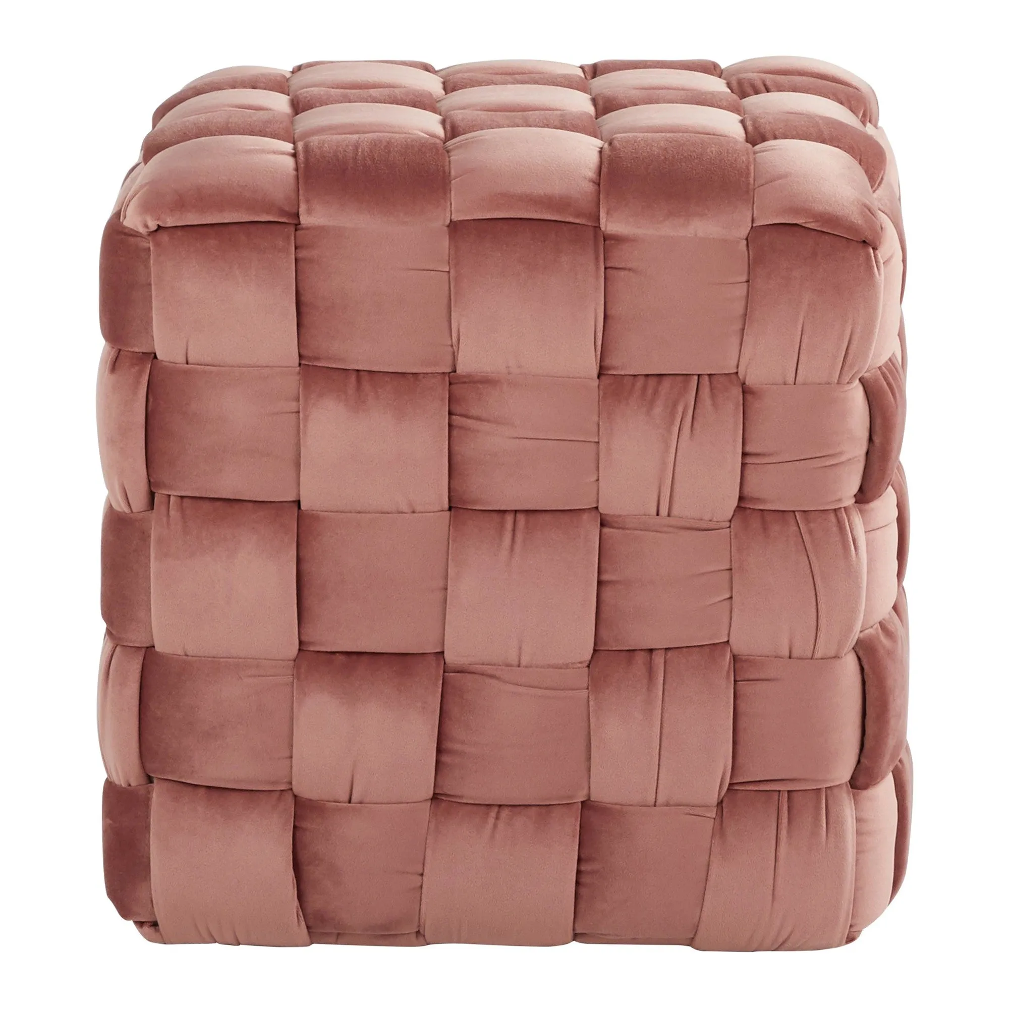 Braided Square 16" Ottoman Cream By LumiSource