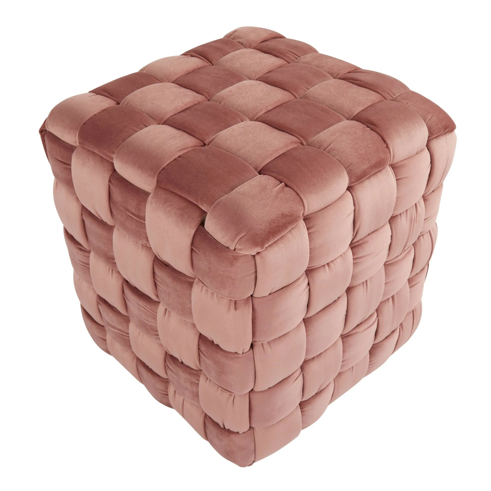 Braided Square 16" Ottoman Cream By LumiSource