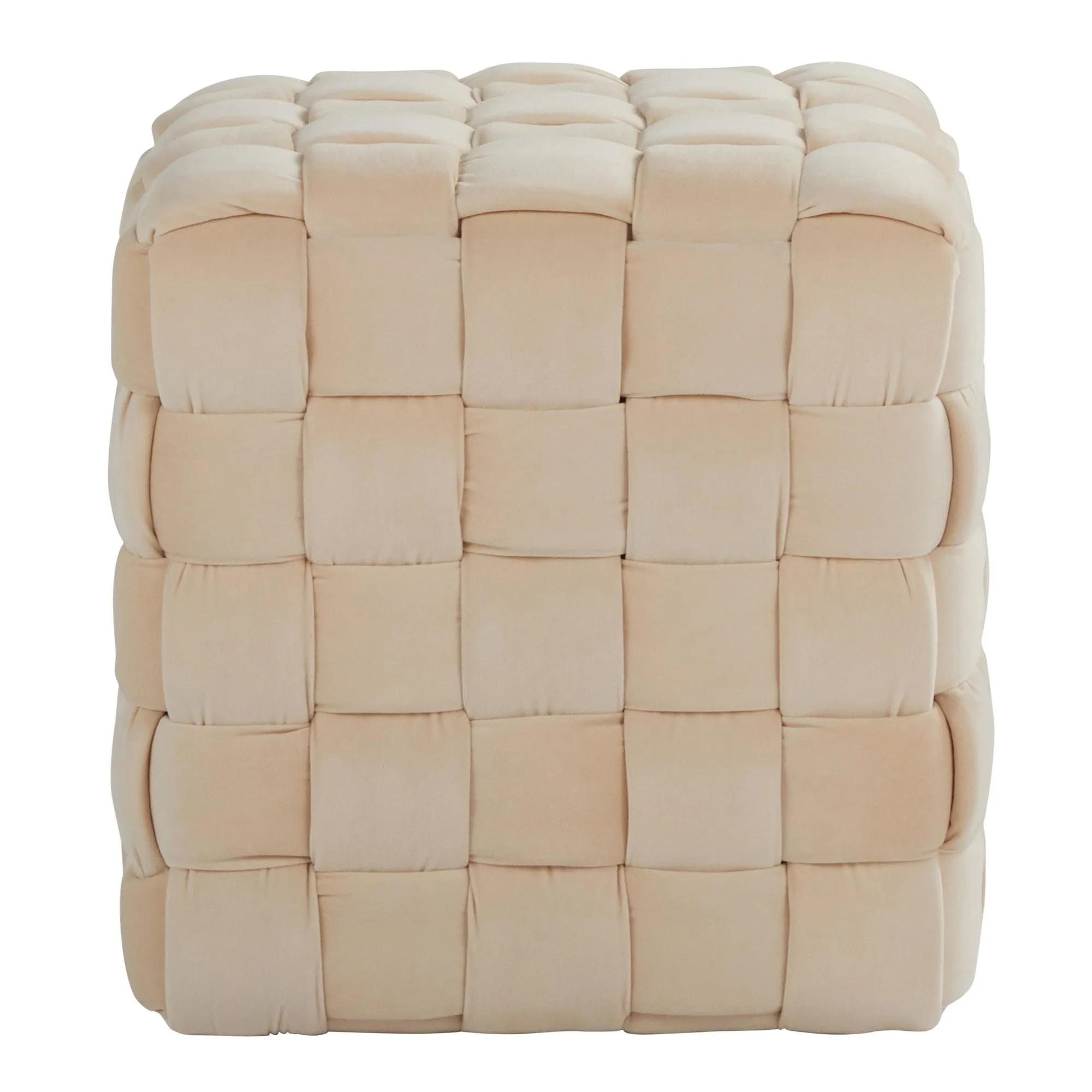 Braided Square 16" Ottoman Cream By LumiSource