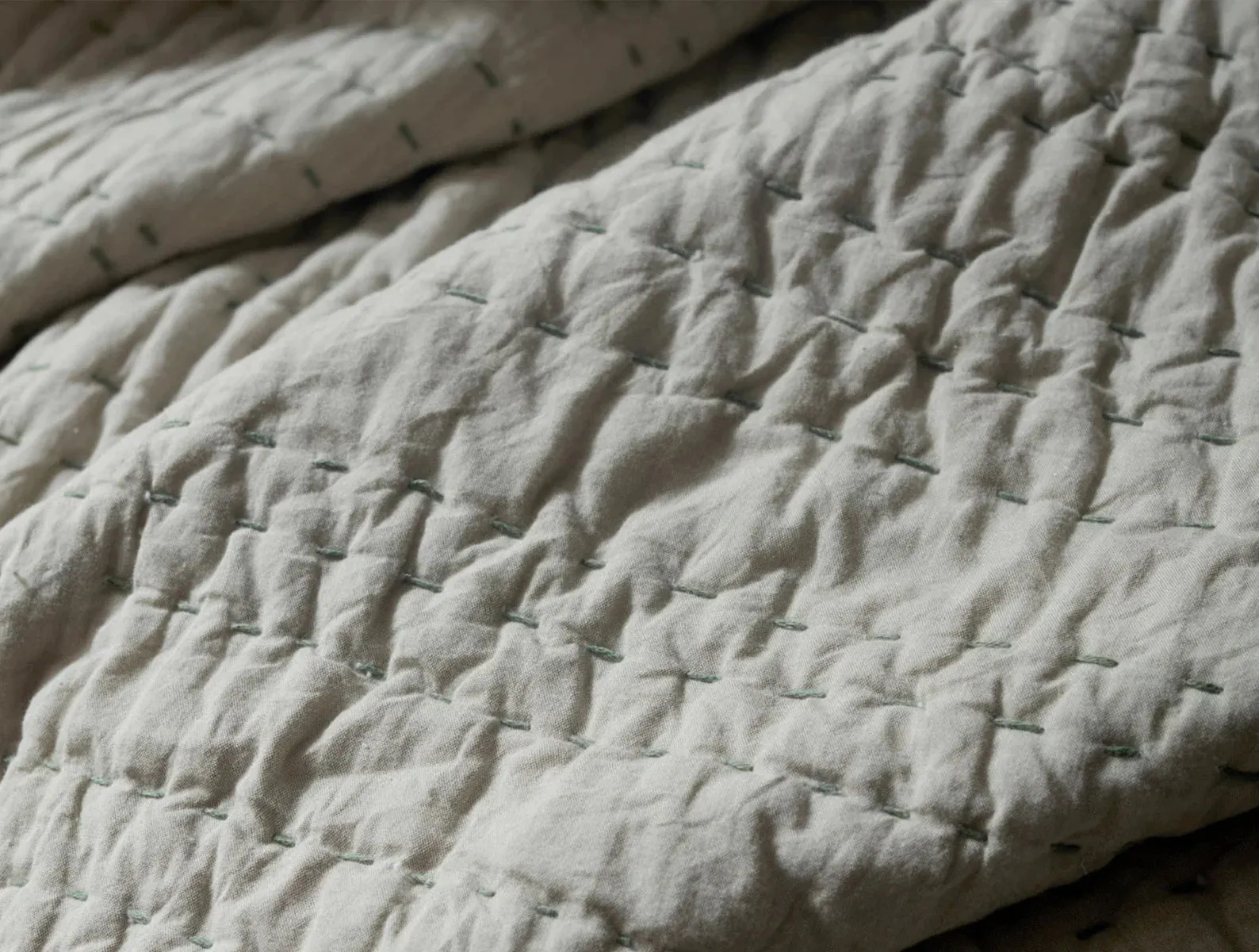 Channel Handstitched Organic Quilt
