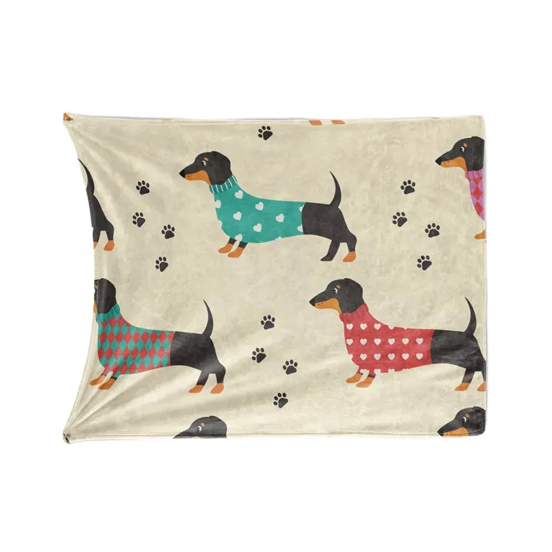 Cute Sausage Dog Throw Blanket