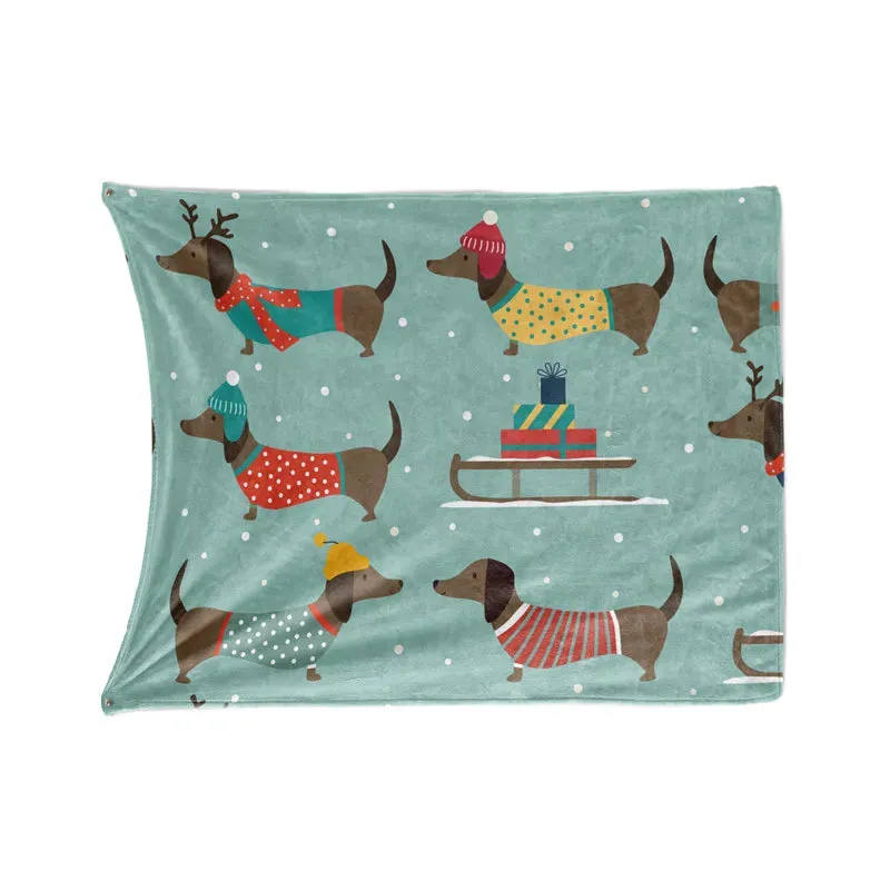 Cute Sausage Dog Throw Blanket