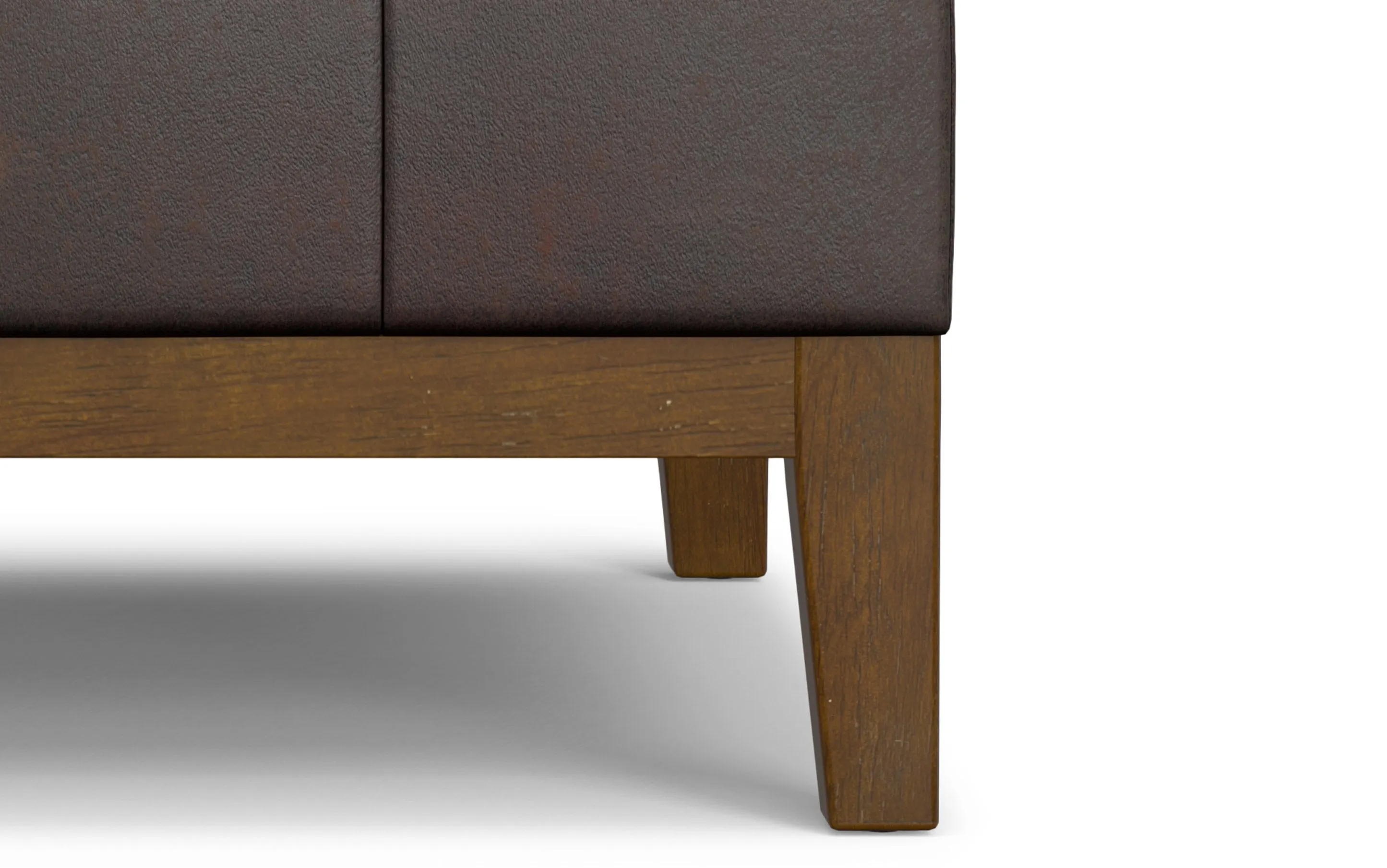 Dover Lift Top Coffee Table Storage Ottoman in Distressed Vegan Leather