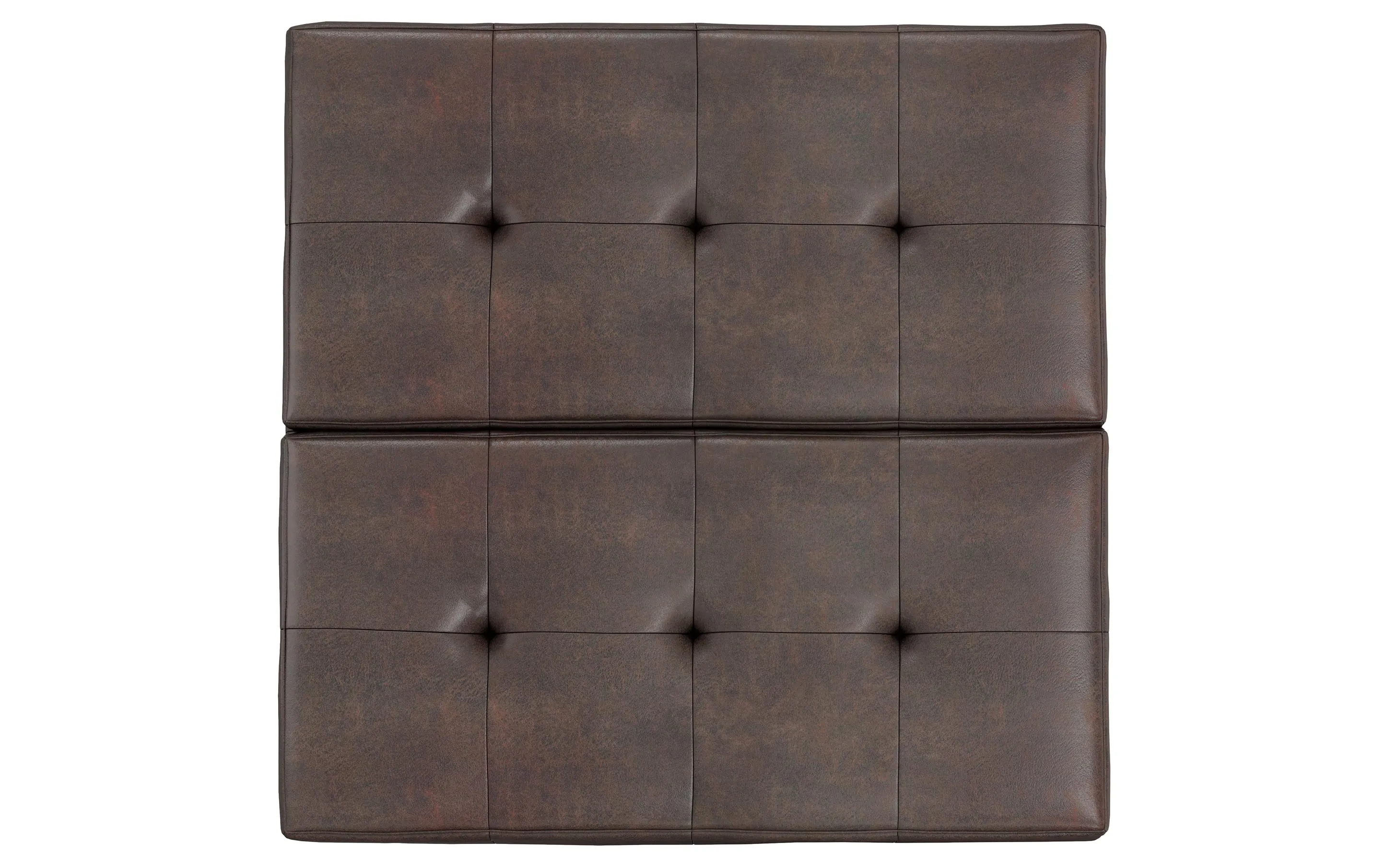 Dover Lift Top Coffee Table Storage Ottoman in Distressed Vegan Leather