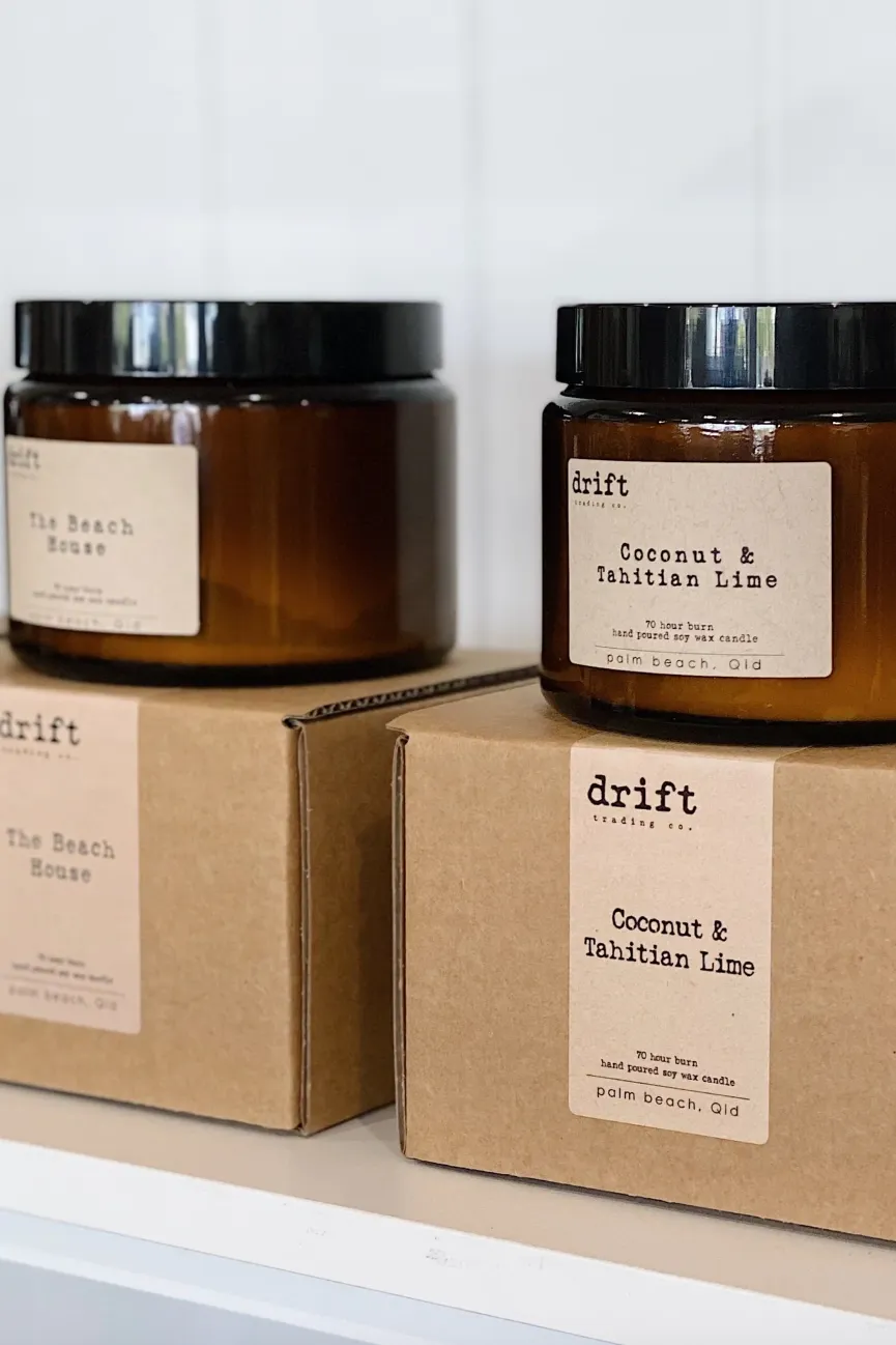 DRIFT AMBER GLASS CANDLE - X-LARGE DOUBLE WICK