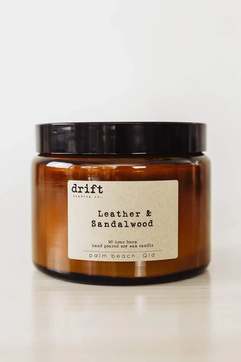DRIFT AMBER GLASS CANDLE - X-LARGE DOUBLE WICK