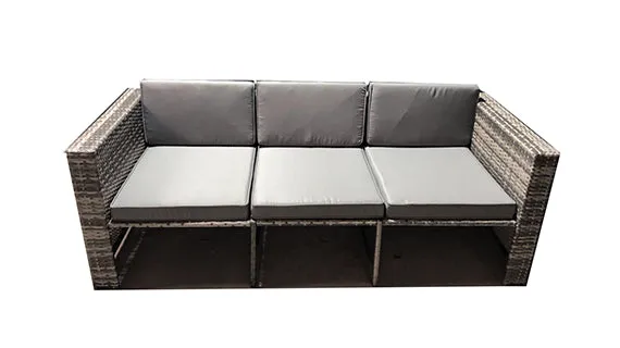 Duoyes Wicker Outdoor Sofa Sectional, 6-PC Outdoor Seating Modular in Steel Frame with Cushions
