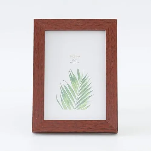 Heart Home Photo Frame For Home Décor|Use Horizontal & Vertical|Crystal Clear Glass|Perfect For Home, Office And Shop "10.4x14.2CM" (Brown)