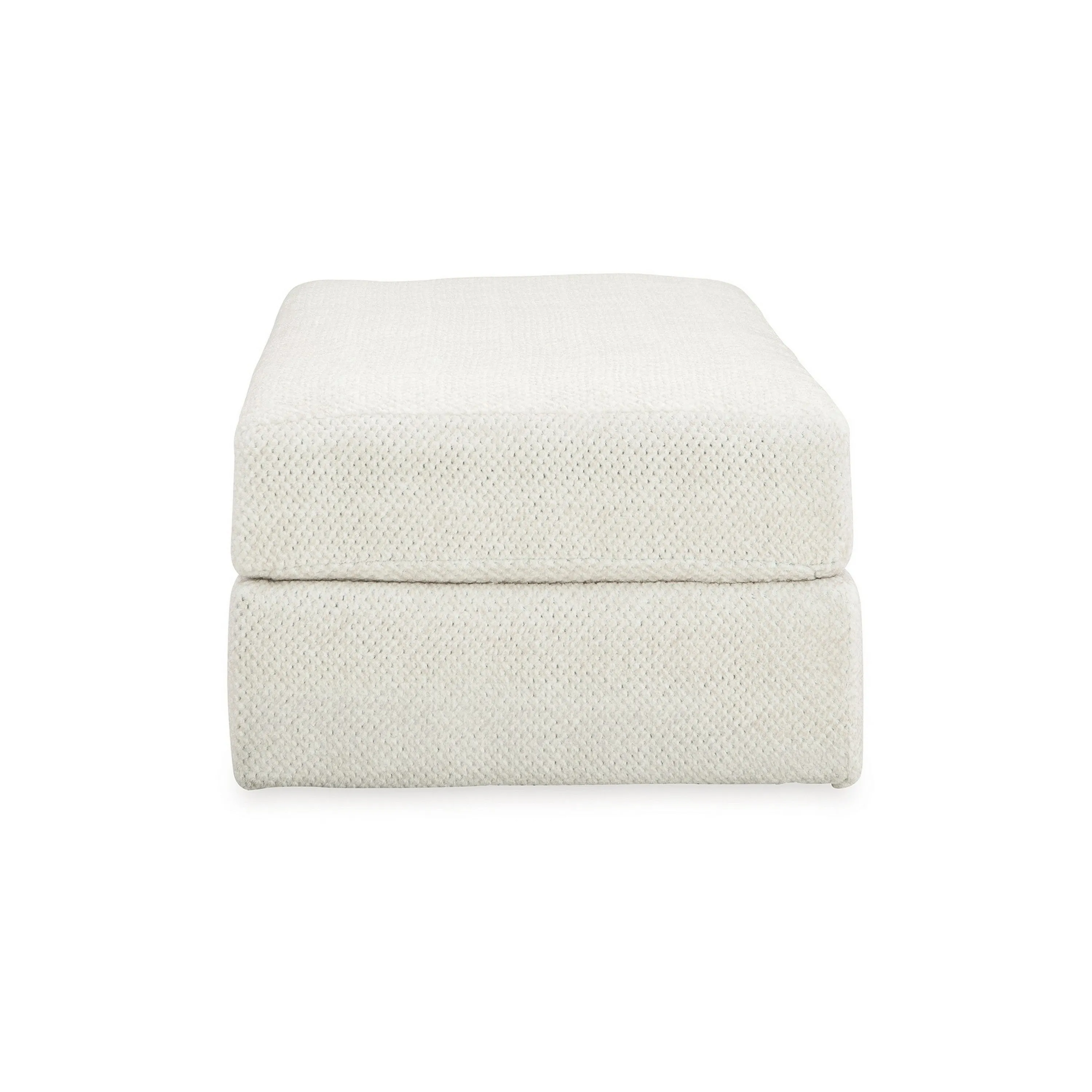 Henly 49 Inch Accent Ottoman, Oversized, Non Skid Legs, White Polyester By Casagear Home
