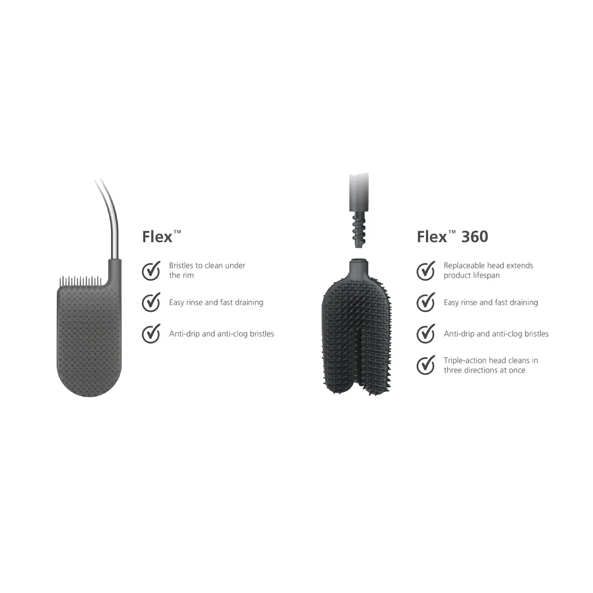 Joseph Joseph Flex 360 Luxe Steel Toilet Brush