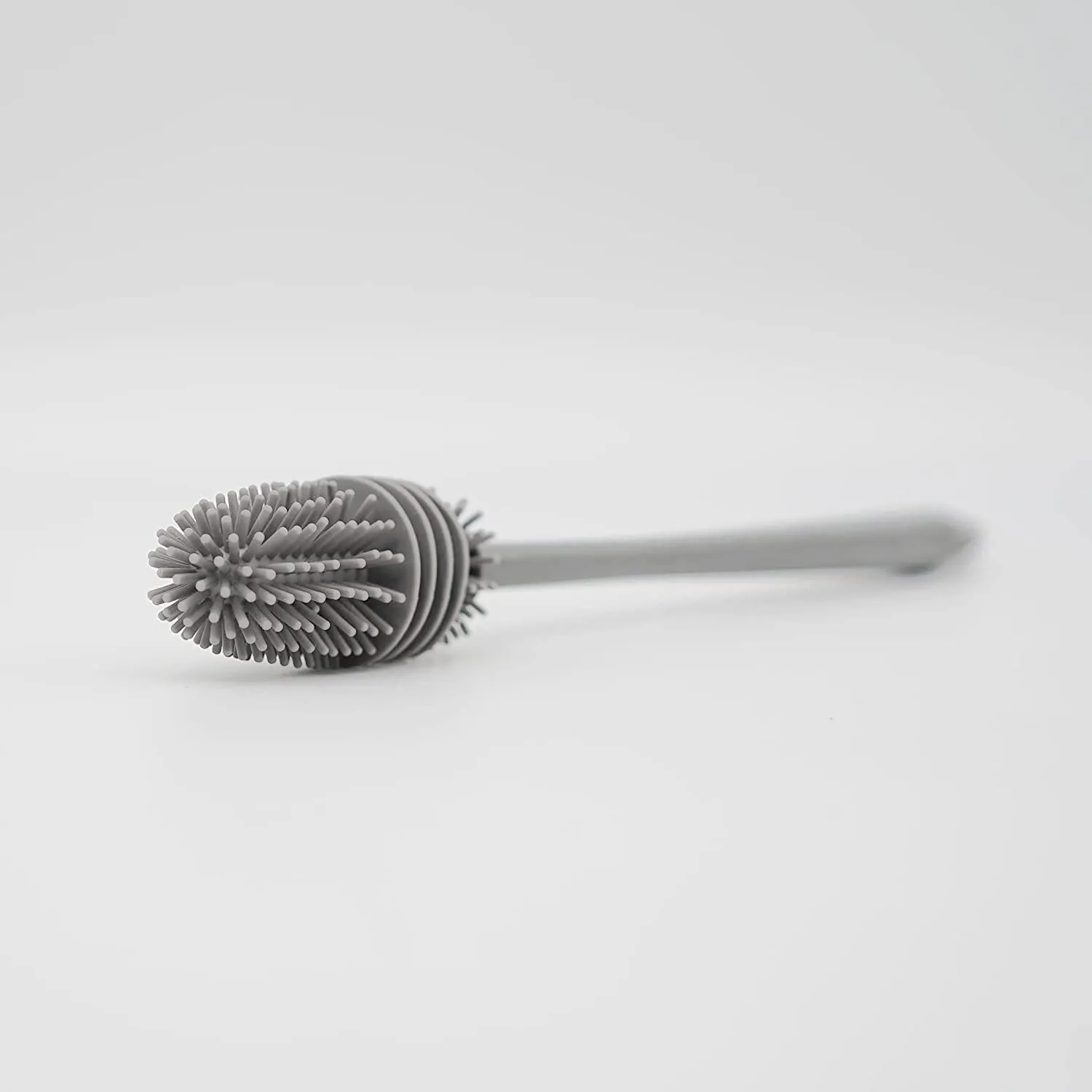 Kuber Industries Bottle Cleaning Brush|Silicone Water Bottle Cleaner|Brush with Long Handle|Reusable Cleaning Brush|Bottle Brush Cleaner Set|Pack of 3 (Gray)