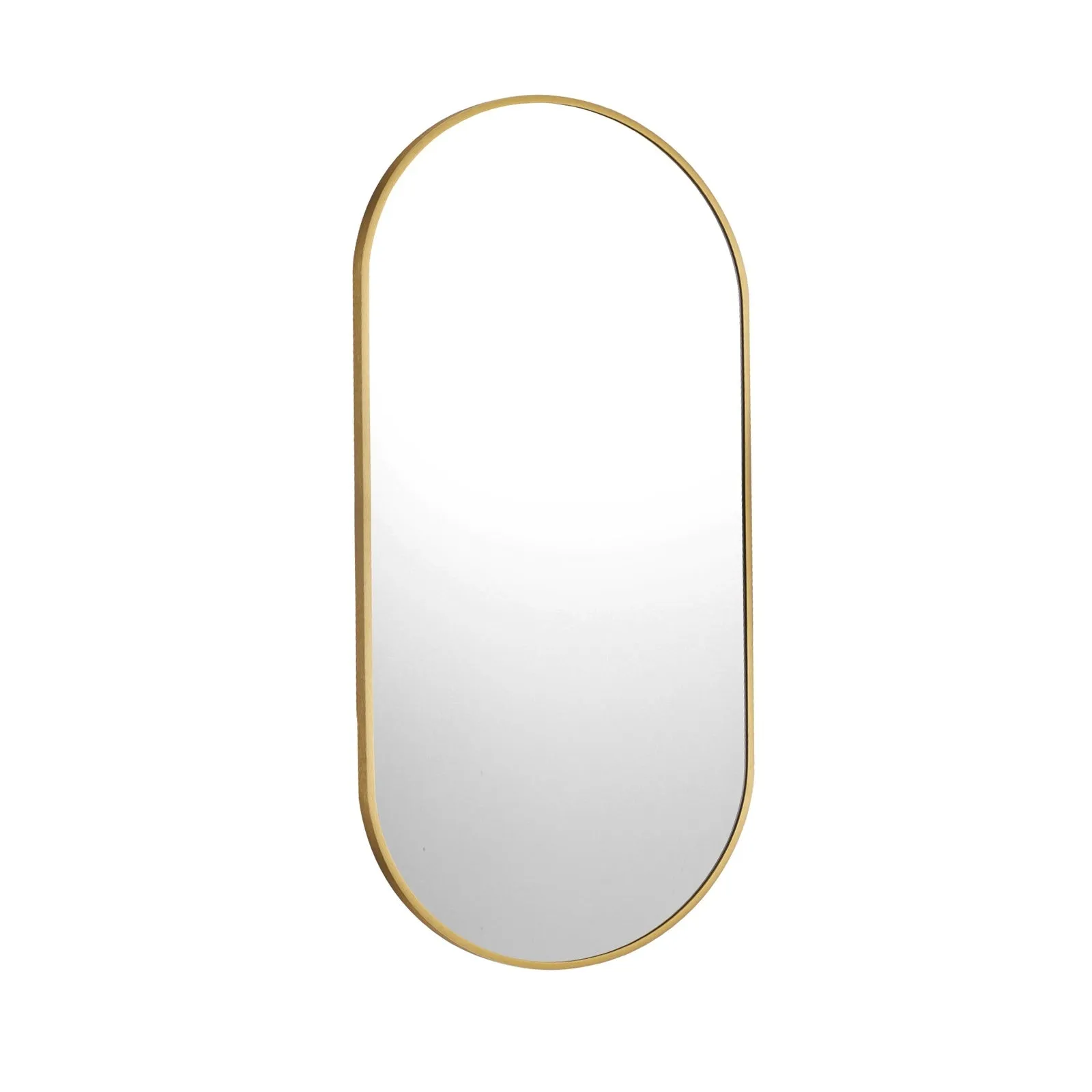 Oikiture Wall Mirrors Oval Makeup Mirror Bathroom Home Decor Gold 76x31cm