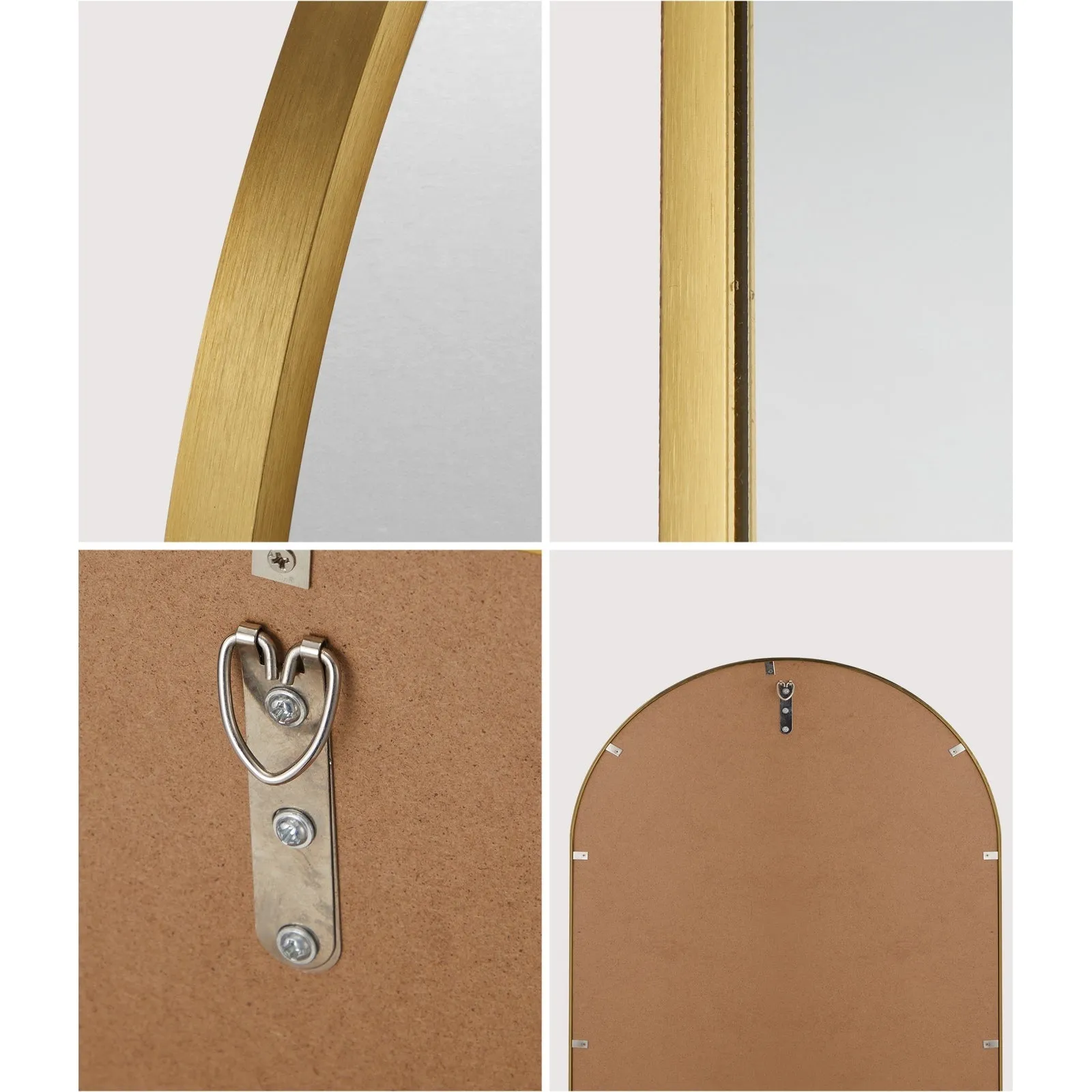 Oikiture Wall Mirrors Oval Makeup Mirror Bathroom Home Decor Gold 76x31cm