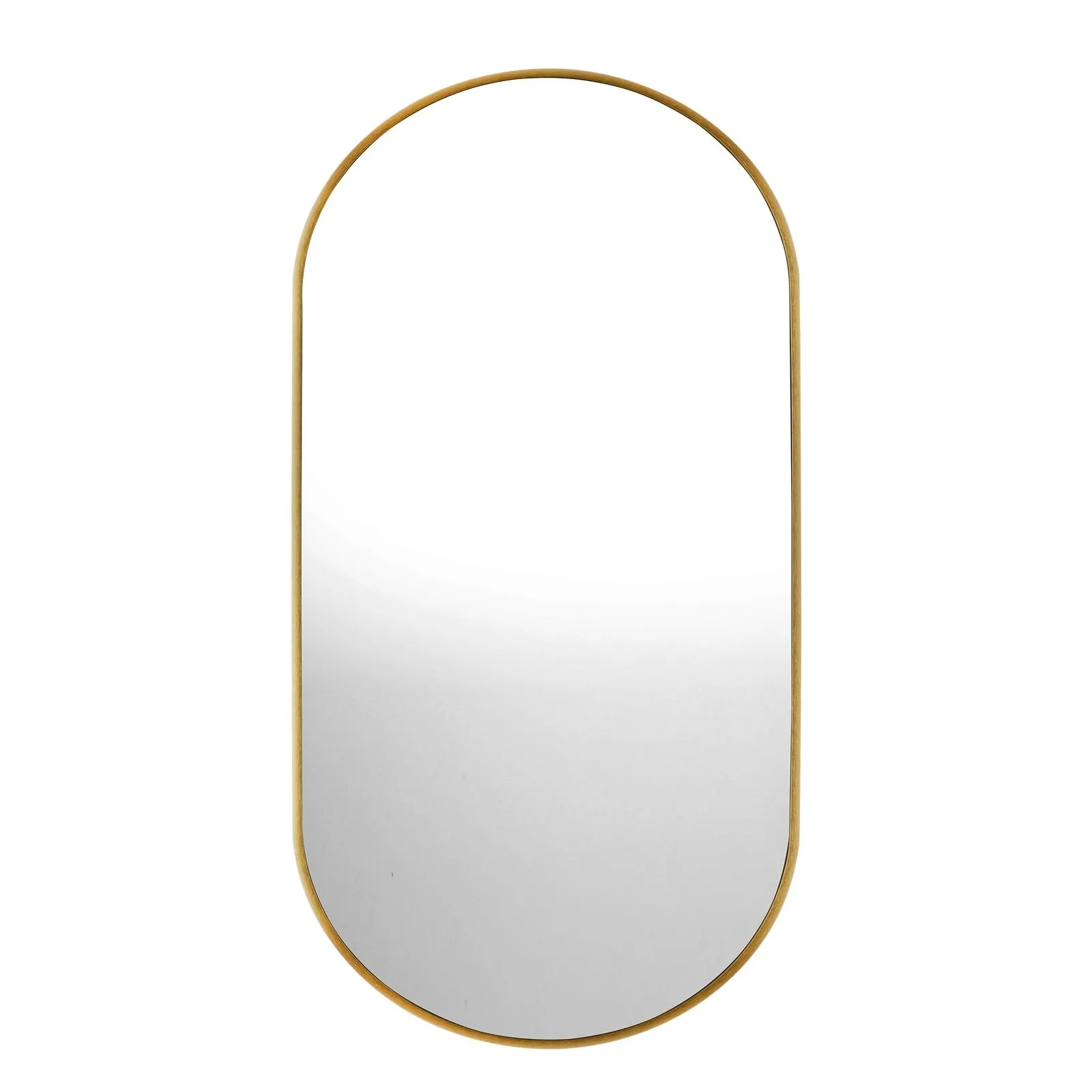 Oikiture Wall Mirrors Oval Makeup Mirror Bathroom Home Decor Gold 76x31cm