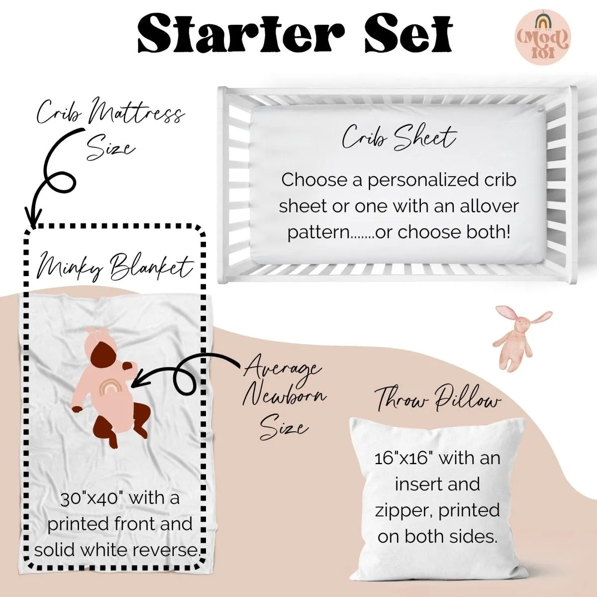Romantic Rose Nursery Starter Crib Bedding Set