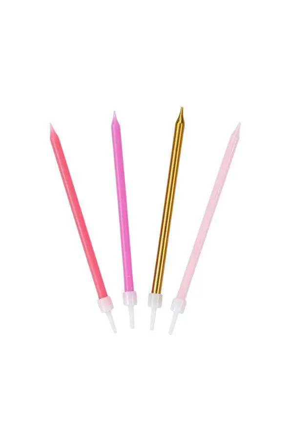 Rose Pink and Gold Candle Set
