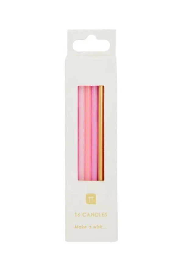 Rose Pink and Gold Candle Set