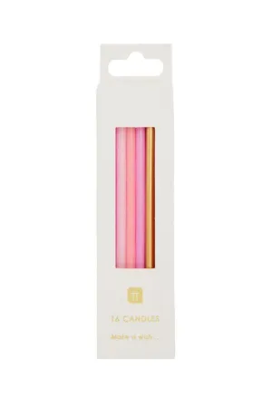 Rose Pink and Gold Candle Set