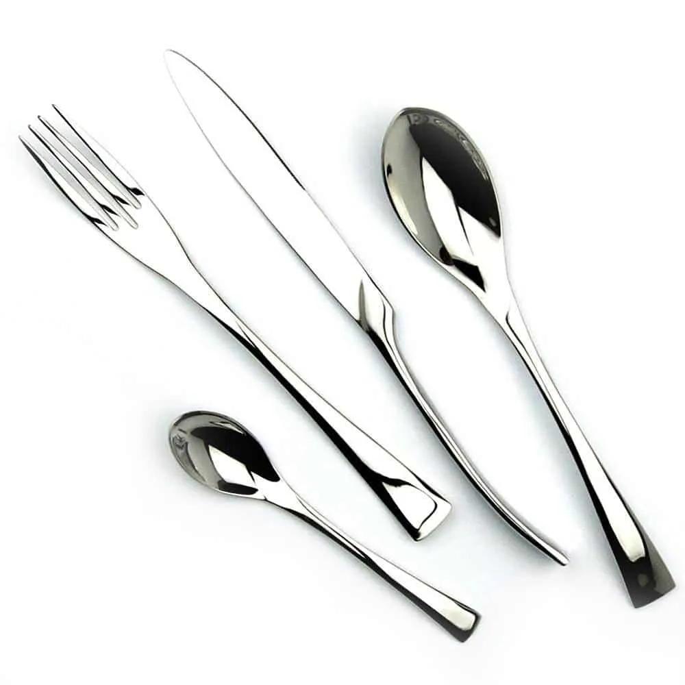 Shiny Silver Colored Flatware Set