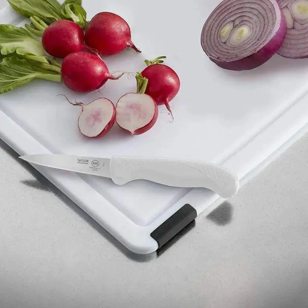 Taylor 5248385 3.5" Paring Knife with White Silicone Handle