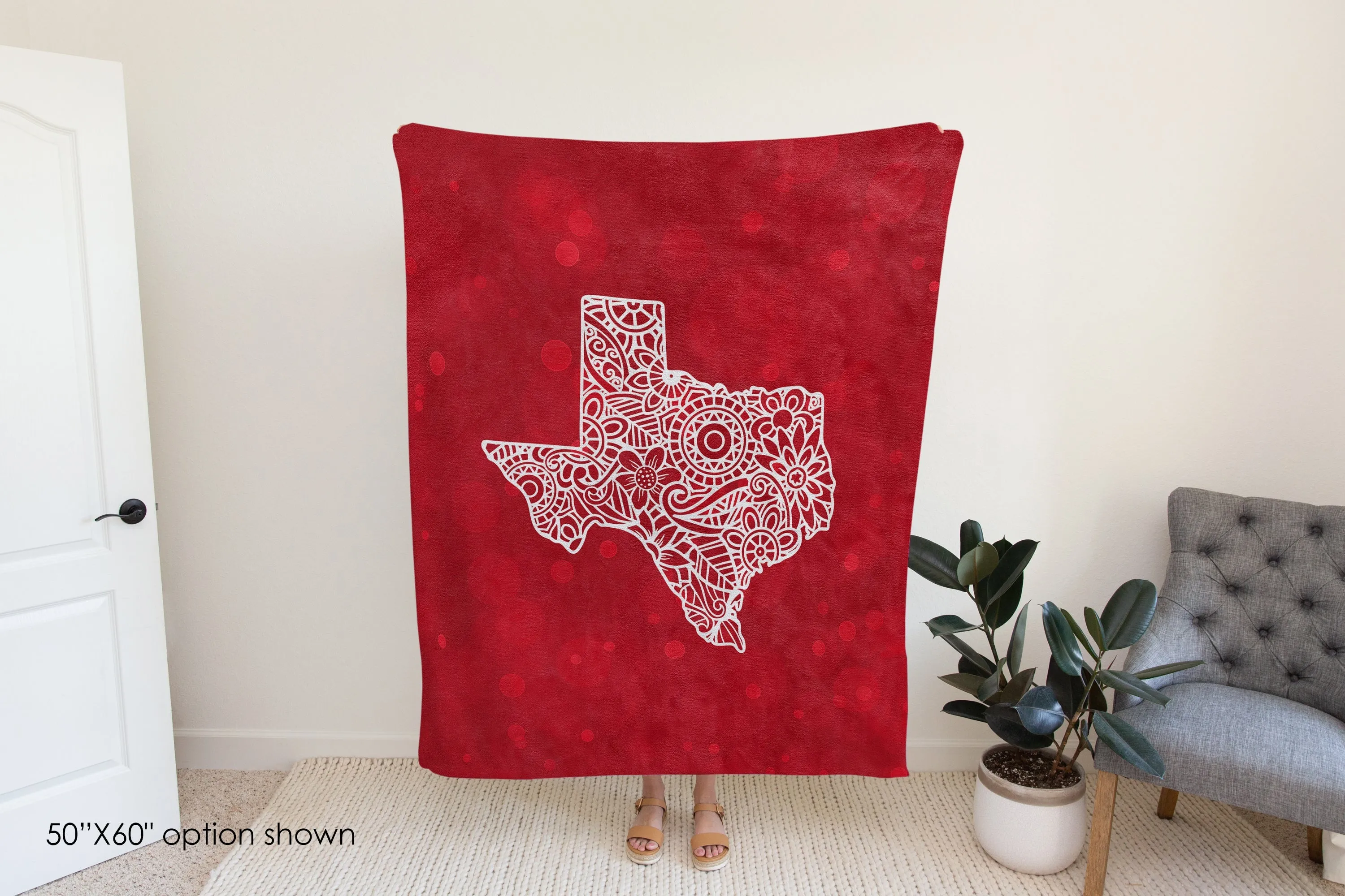 Texas Blanket | Texas State Mandala Blanket | Texas Home Blanket