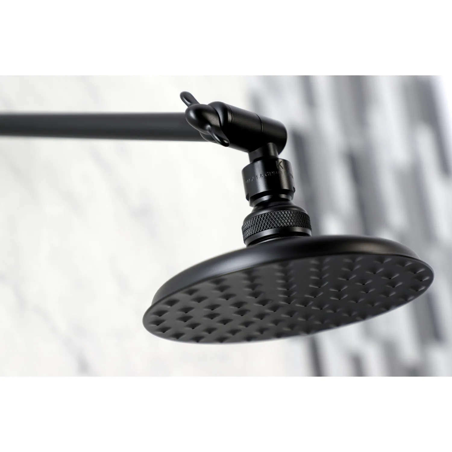 Victorian 5-1/4-Inch Round Raindrop Brass Shower Head with 10-Inch High-Low Shower Arm