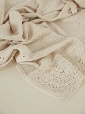Vintage Inspired Baby Shawl | Oatmeal