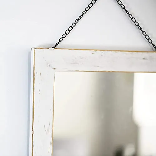 Vishwakarma Arts Bathroom Mirror with Storage Bathroom Hanging Wall Mirror with Shelf for Living Room or Bathroom Vanity Bathroom Mirror Cabinet 30x40cm (White)