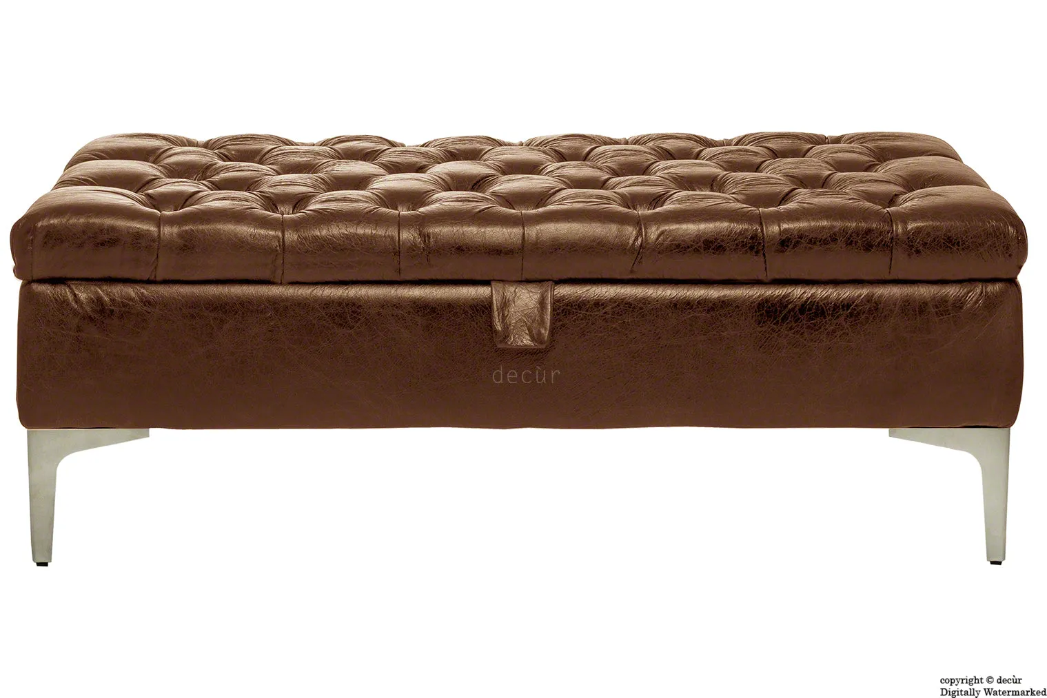 Wraith Leather Vintage Footstool - Brown